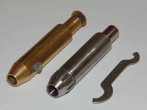 Original Brass Omni Quill and New Collet Quill Side by Side